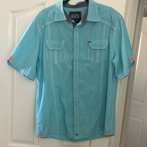 Buckle Black Men’s Athletic Fit short sleeve button down